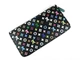 (ルイヴィトン)LOUIS VUITTON <strong>モノグラム</strong> マルチカラー アラウンドジップ長財布[ジッピーウォレット] M60243 ノワールXグルナード(ブラックXフューシャ) 並行輸入品