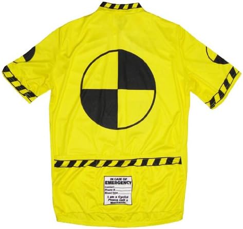 Crash Test Dummy Cycling Jersey Men's Yellow by Aussie Sports Apparel Large