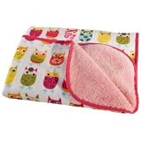 Zutano Owl Velour and Sherpa Blanket, Owls