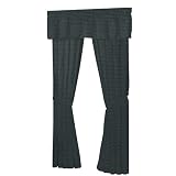 Patch Magic Dark Green and Blue Checks Window Curtain, 40-Inch by 80-Inch Panel, 10-Inch Loop