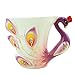 niceEshop(TM) Peacock Mugs Hand Crafted China Enamel Porcelain Tea Mug Coffee Cup Set with Spoon and Saucer (Purple)