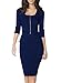 Miusol Women's Square Neck Busniess Peplum Fitted Casual Bodycon Dress