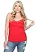 TheMogan Women's Basic Lace Trim Spaghetti Strap Cami Tank Top Base Layer Tee
