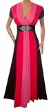 FUNFASH NEW SLIMMING PINK BLACK LONG MAXI COCKTAIL DRESS Plus Size NEW Plus Size Made in USA