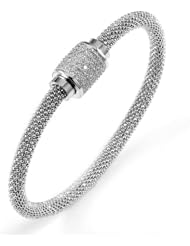 Sterling Silver & Cz Magnet Bangle