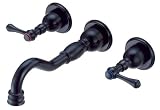 Danze D316257BST Satin Black Opulence Double Handle Widespread Wall Mount Vessel Filler Faucet Trim