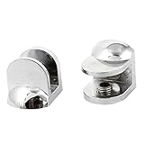 uxcell　ガラスクリップ　ブラケット　ガラス棚用　クランプ　ホルダー　厚さ8-10mm　D形　2個入り
