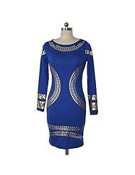 Cocktail Knee Length Acrylic/Polyester General Print Long Sleeves Sheath Tunic 