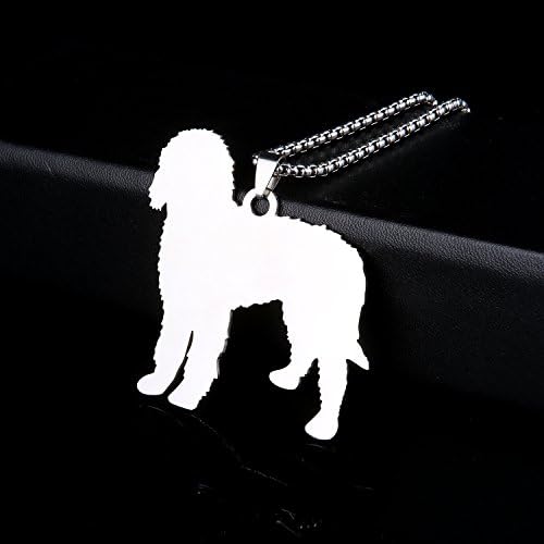 Stainless Steel Goldendoodle Labradoodle Chocodoodle Silhouette Pet Dog Tag Breed Collar Charm Pendant Necklace