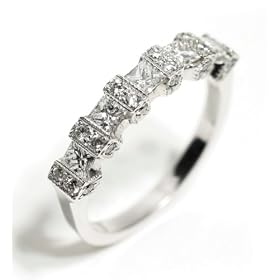Princess Cut Shape Diamond and Round Diamond Set in Right Hand Ring Size 6... by eGemstore