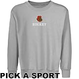 Cornell Big Red Youth Ash Custom Sport Logo Applique Crew Neck Fleece Sweatshirt (X-Large)