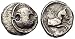 Tanagra, Boeotia, Greece, c. 387 - 374 B.C.; Silver Obol