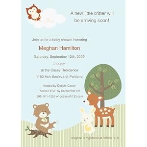 Set-of-20-Woodland-Critters-Baby-Shower-Invitations