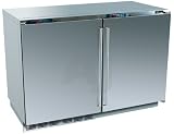 Perlick H2FD1RD1B 48 Built-in Freezer/Refrigerator with 12.0 cu. ft. Capacity, Variable Speed Compressor, Electronic Digital Control, Dual Temperature Zones and Solid Freezer/Refrigerator Doors: Stainless Steel