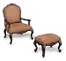 Kitchen: Small picture for Queen Anne Style Dark Oak Finish Accent Chair & Ottoman