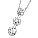  : 14K White Gold Endless Diamond 3-Stone Pendant