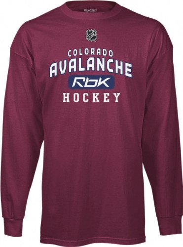 Buy Colorado Avalanche -Burgundy- Center Ice RBK Practice Long Sleeve T-Shirt