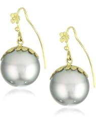 Vibes "Fairytale" 18 Karat Gold and Grey South Sea Pearl Earrings