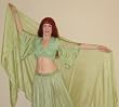 Soft Green Bra Front Cotton Choli with Silk Sleeves