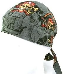 New Pirate Skulls Fitted Do Doo Du Rag Bandana Head Scarf Medium