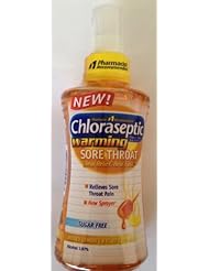 Chloraseptic Warming Sore Throat Spray, Honey Lemon, Sugar Free, 6 oz (Pack of 2)