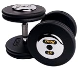 Troy Barbell PFD-055C Black Troy Pro-Style Cast dumbbells - Chrome endplates - 55 lbs.