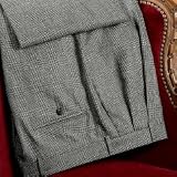 Black \ White Glen Plaid Wool Flannel Trousers