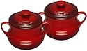 Le Creuset Stoneware Pair of Bean Pots, Cerise, Small