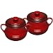 Le Creuset Stoneware Pair of Bean Pots, Cerise, Small