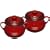 Le Creuset Stoneware Pair of Bean Pots, Cerise, Small