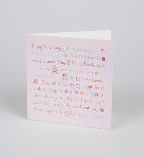 Tiny Type Birthday Card