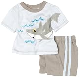 Babyworks Baby-boys Infant Shark Short Set, Grey, 24 Months