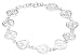 Silver Filigree Heart Link Bracelet 7.5"