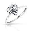 Bling Jewelry 925 Sterling Silver Heart Shaped CZ Solitaire Engagement Ring 2ct