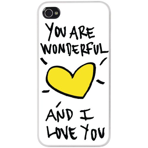 Bluetrek LostDog Slim Hard Case for iPhone 4 - You Are Wonderful (White) [Retail Packaging]