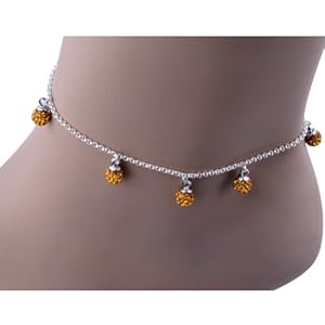 Kadima Swarovski Elements Crystal Disco Ball 6mm Bracelet,Bracelet Length 8.5 Inches,Topaz