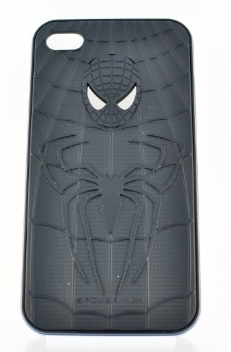  Apple Iphone 4 4S Spiderman Premium Hardshell Hybrid Snap-On Case both AT&T and Verizon - BLACK