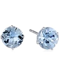 White Gold Aquamarine Stud Earrings