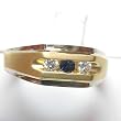 14K Two-Tone Gold Sapphire and Diamond Man's Ring