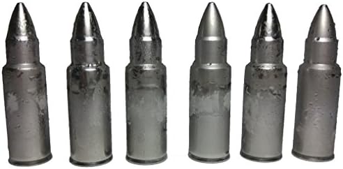 Whiskey Stones Stainless Steel Ice Cube Bullets Pack of 6 Reusable Ice Cooling Rocks Wine Whiskey Vodka Champagne Beer Scotch and Other Beverages