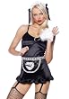 3Pc French Maid Kit Sexy Holiday Party Costume (Black/White-One Size)