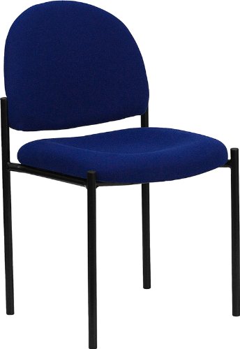 Flash Furniture BT-515-1-NVY-GG Navy Fabric Comfortable Stackable Steel Side Chair, Black/Navy Blue On Sale
