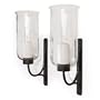 Pescara Contemporary Rustic Iron and Glass Candle Sconces