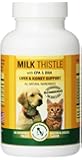 Milk Thistle Liver & Kidney Supplement for DOGS and CATS with DHA, EPA, Silymarin, and Vitamin B (B1 B2 B6 B12) to Prevent Liver and Kidney Disease - 60 Chewable Treats - Bacon Cheese Flavor