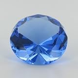 Mother's Day Special: Blue Glass Crystal Diamond Shaped Paperweight 2.25