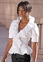 metrostyle Ruched & Ruffled Shirt