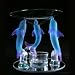 Kitchen & Housewares : Glass Triple Dolphin Oil Burner