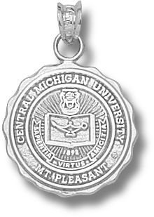 Central Michigan Chippewas Seal Pendant - Sterling Silver Jewelry