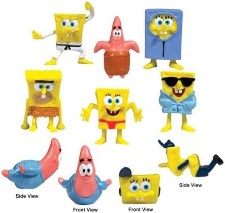 Spongebob and Patrick Mini Figures Set of 8 (Cake toppers or Party Favors)