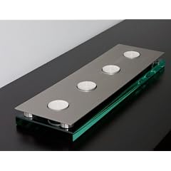 NEG Design Teelicht-Halter / Teelicht-Leiste Kerzenst�nder Edelstahl und Float-Glas (4 Lichter)
